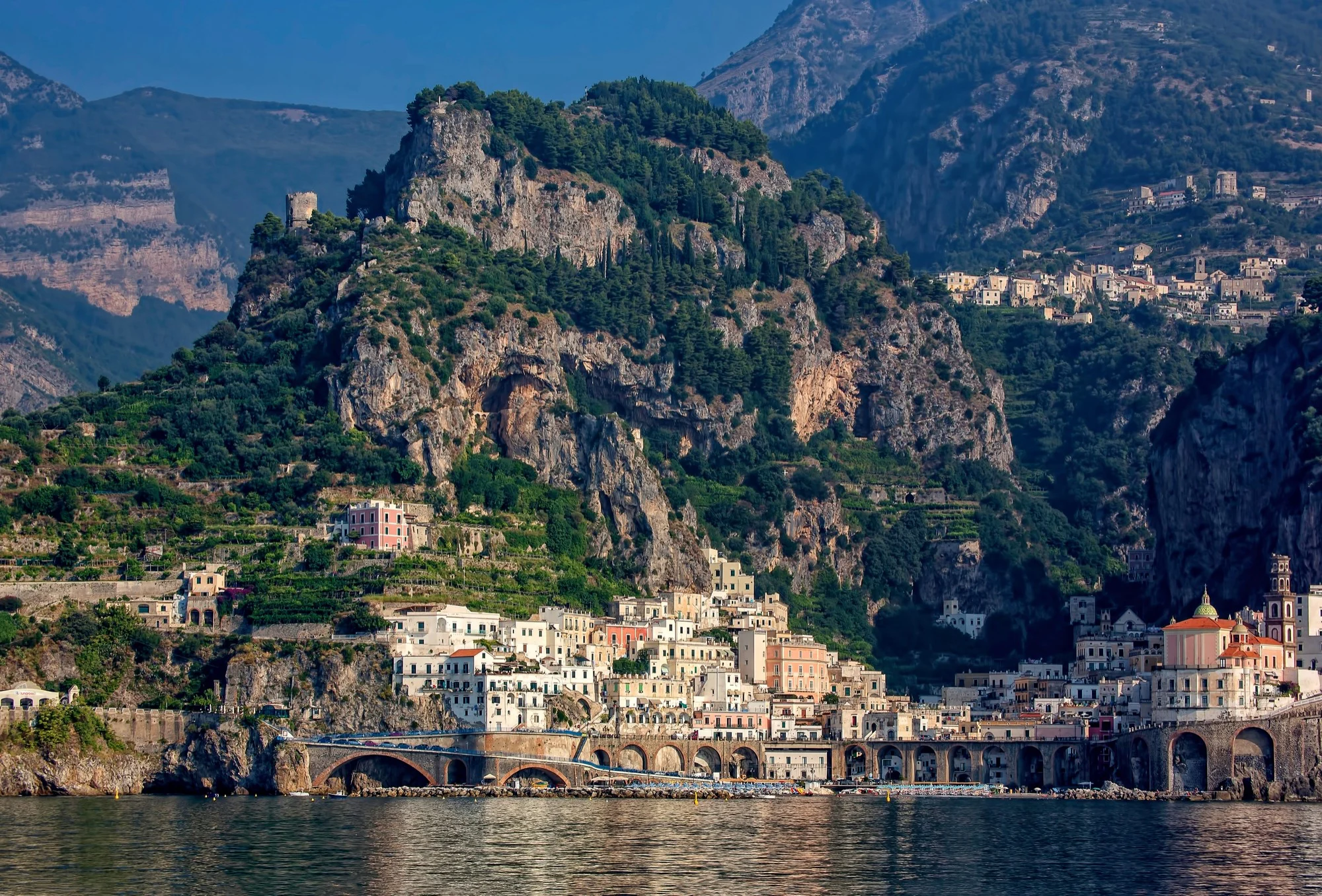 Scenic view of Amalfi coast