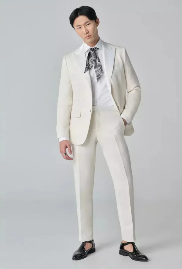 Indochino Kentford Linen Silk Ivory Tuxedo