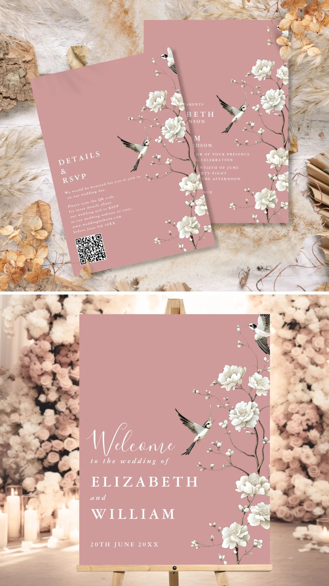 DUSTY ROSE STATIONERY COVER