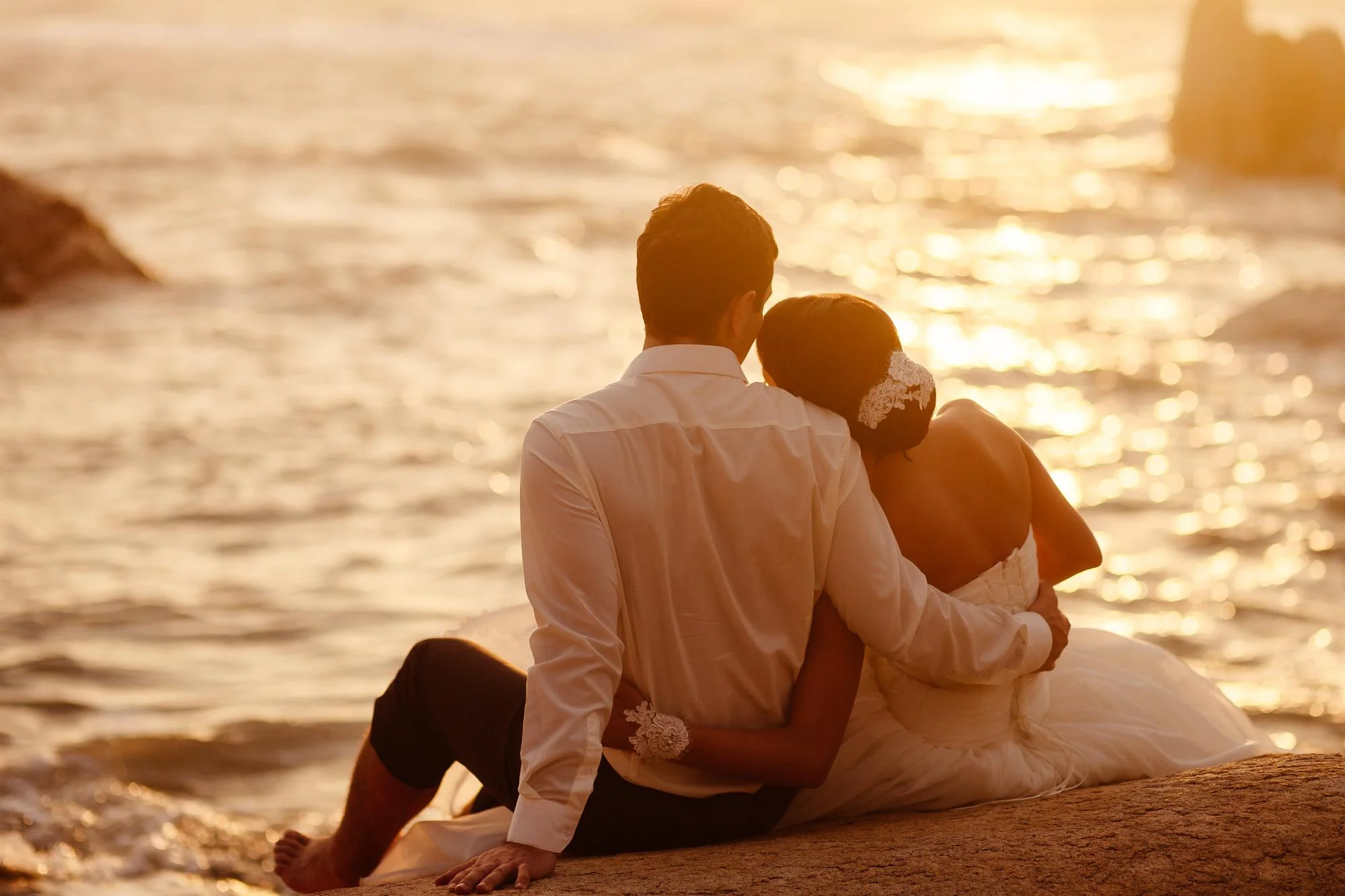 Wedding couple on the beach