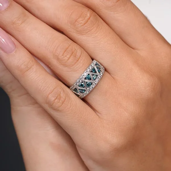 Barkev's Blue And White Diamond Wedding Band