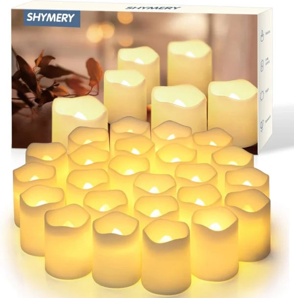 SHYMERY Flameless Votive Candles,Flameless Flickering Electric Fake Candle