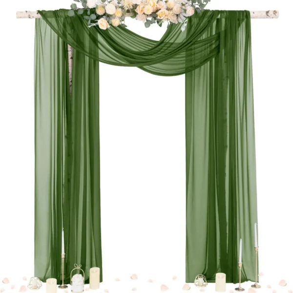 Wedding Arch Draping Fabric 29" x 20Ft 1 Panel Outdoor Curtain Drapes