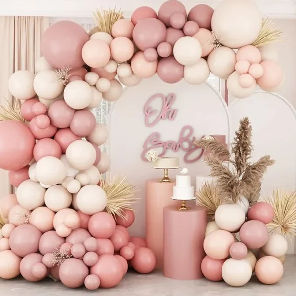 18Inch Boho Dusty Rose Balloon Arch Garland Kit