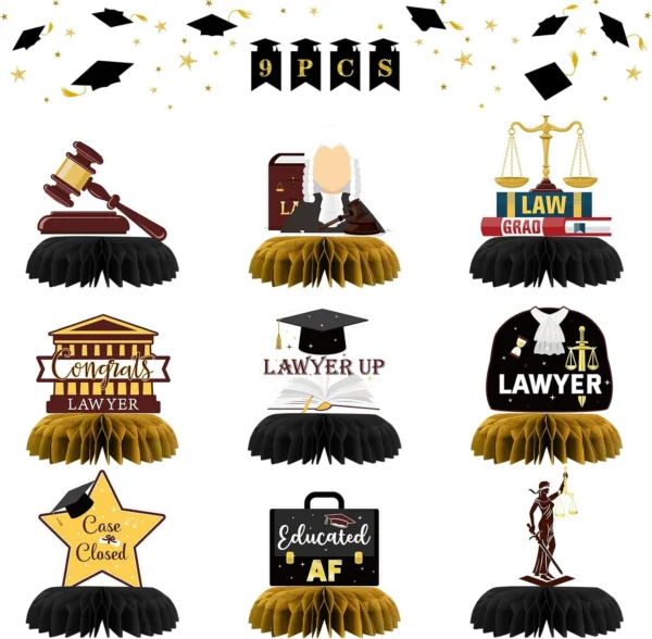Lawyer Graduation Honeycomb Table Centerpieces