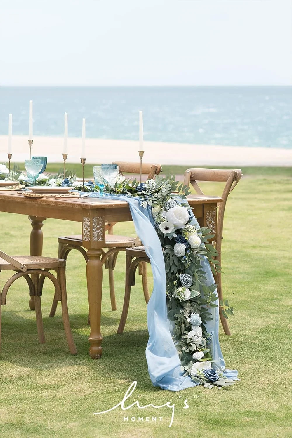 Ling's Moment Spring Flower Garland - 6FT Eucalyptus & Rose