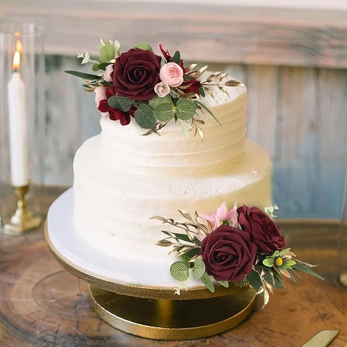 3Pcs Cake Toppers Flowers Cake Decorations