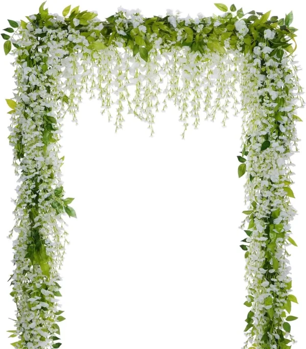 Wisteria Artificial Flowers Garland, 4Pcs Total 28.8ft