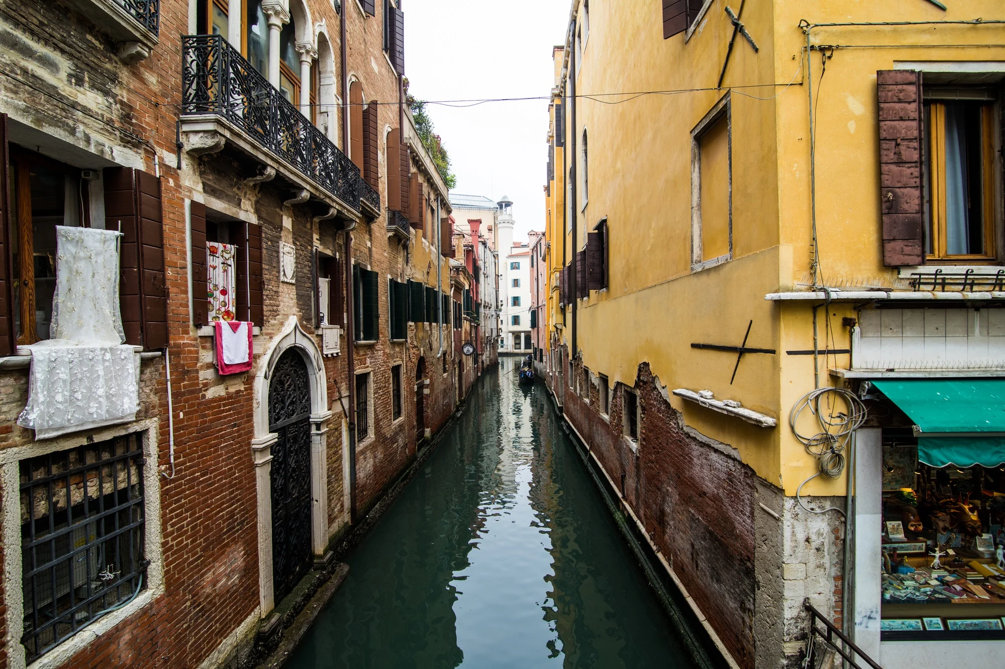 Rustic canal view in Venice