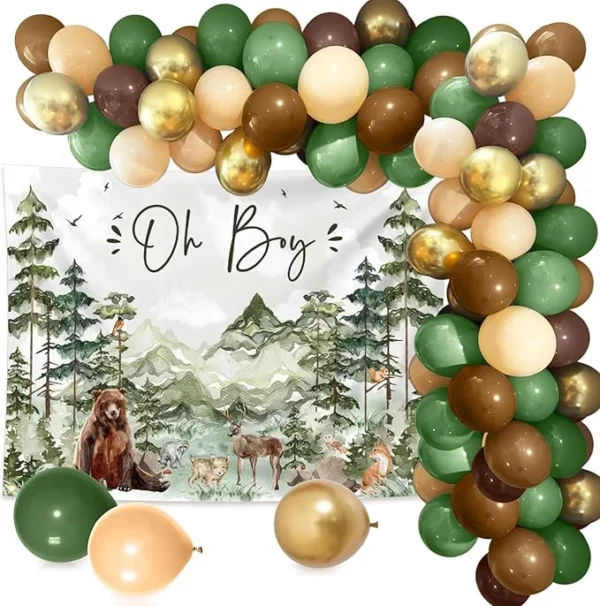 Oh Boy Backdrop Forest Adventure Baby Shower