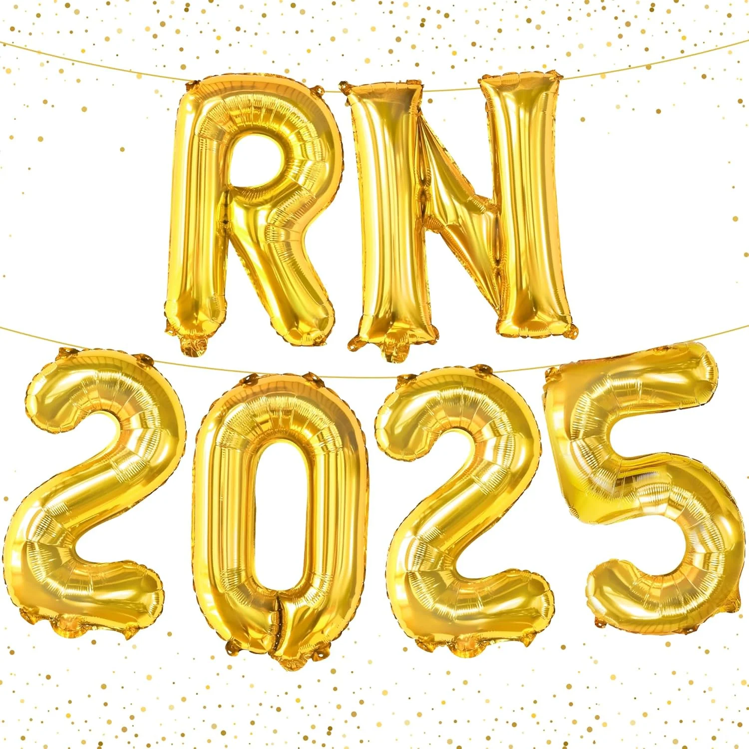 Gold RN 2025 Graduation Balloons