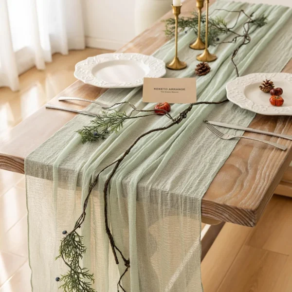 Rustic Boho Cheese Cloth Table Runner