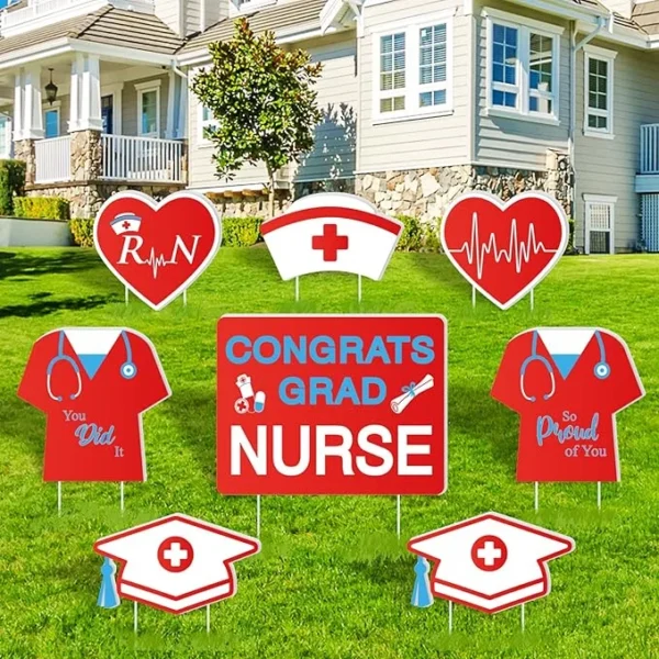 8Pcs Nurse Graduation Yard Signs