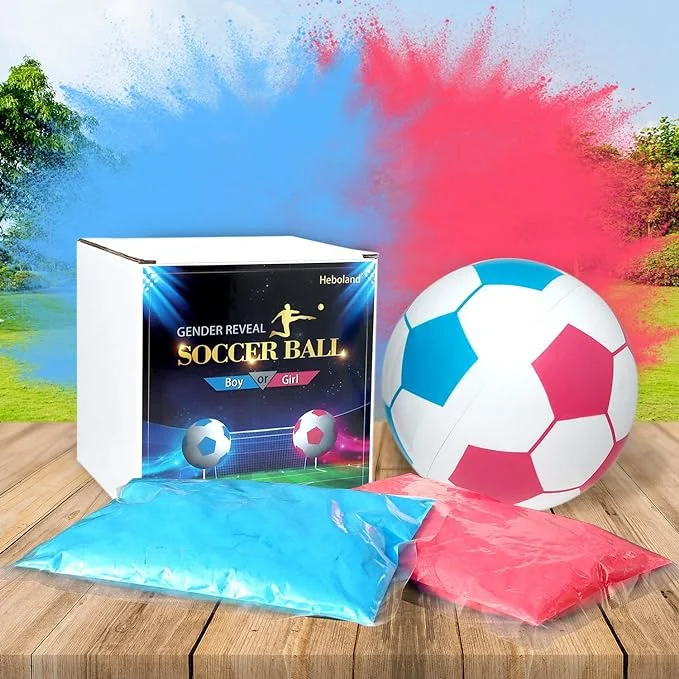 Gender reveal party soccer ball