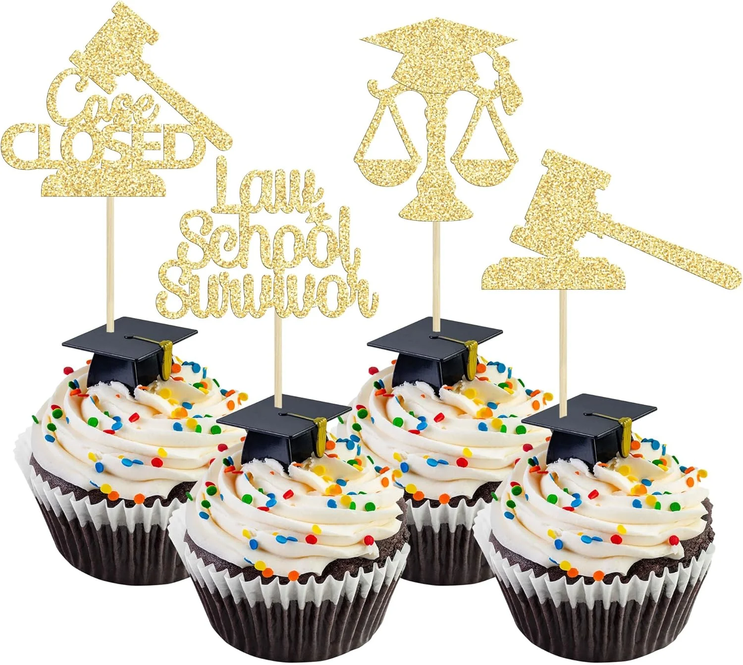 24Pcs Lawyer Graduation Cupcake Toppers