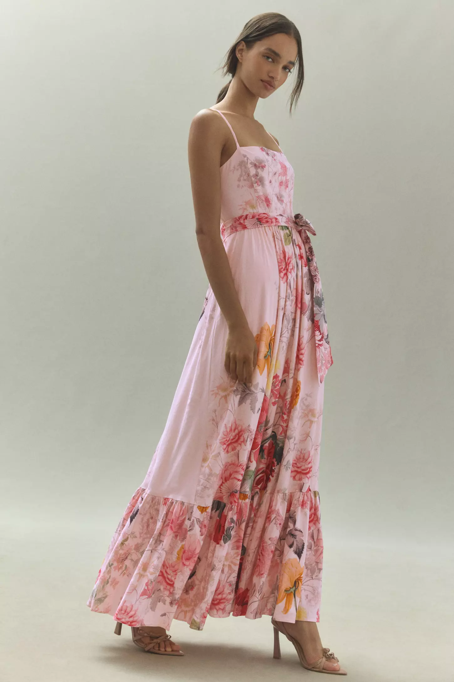 BHLDN Aubree Sleeveless Fit & Flare Linen Maxi Dress