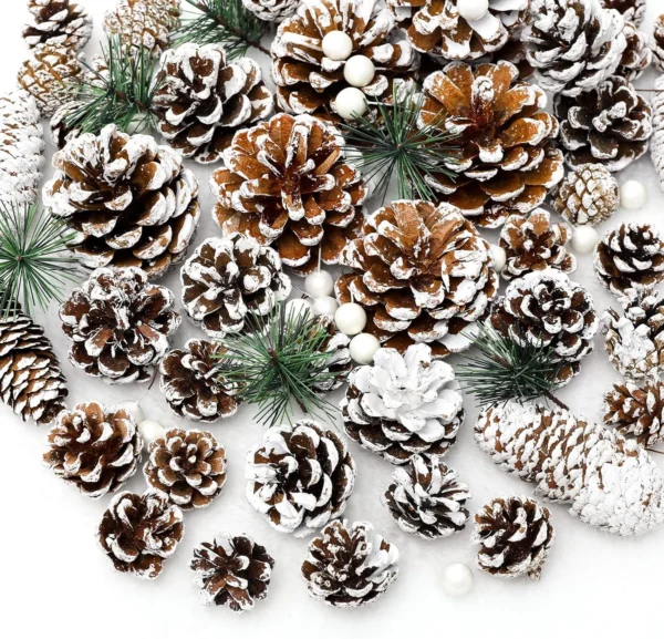 170Pcs Christmas Pine Cones Berry Pine Branch Set