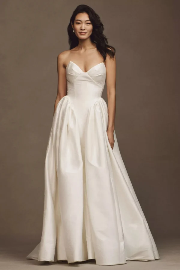 Willowby by Watters Ember Strapless Drop-Waist Dupioni Wedding Gown