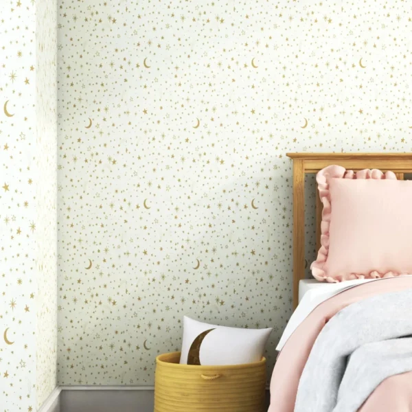 Wayfair Moon & Stars Stick Wallpaper Roll