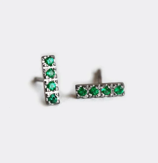 Capucinne Artemis Emerald Stud Earrings