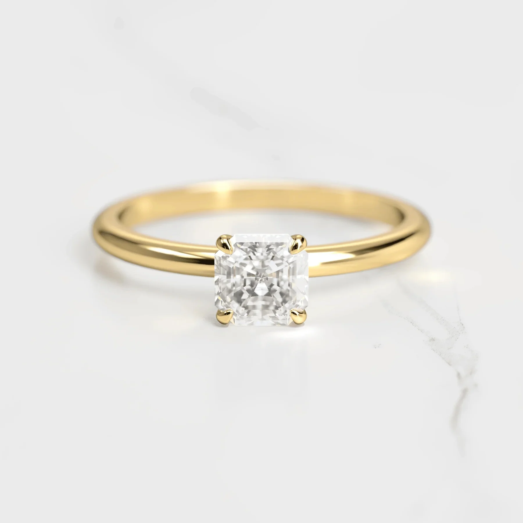 Capucinne Asscher Solitaire Diamond Ring