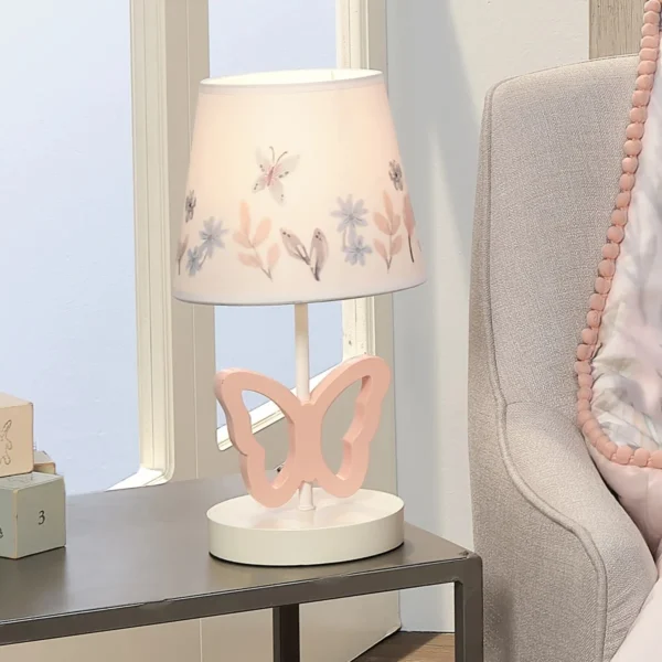 Wayfair Baby Blooms Pink Butterfly Nursery Lamp In Situ