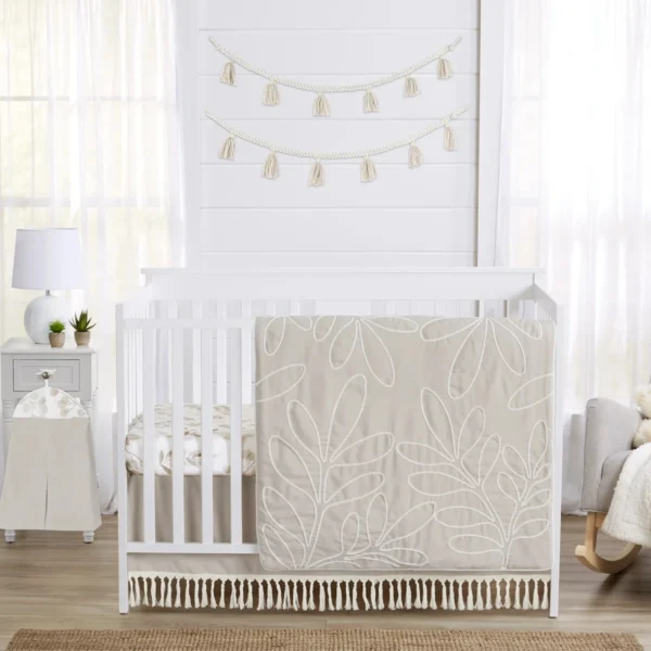 Wayfair Botanical Leaf 4 Piece Crib Bedding Set