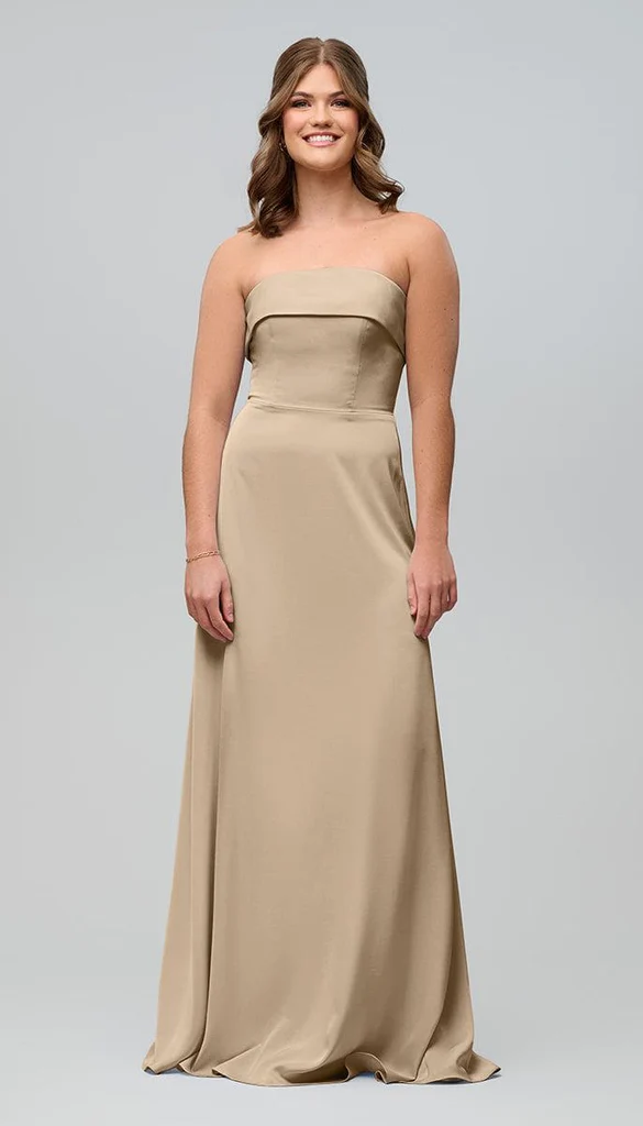 Kennedy Blue Bridget Strapless Satin Bridesmaid Dress