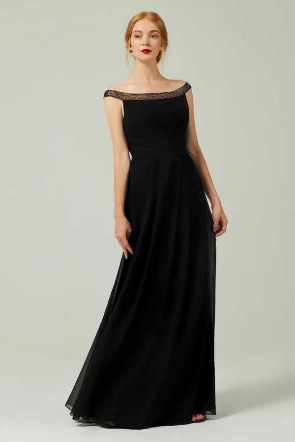 Cocomelody A-Line Floor Length Chiffon Bridesmaid Dress