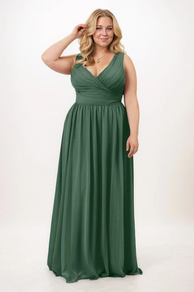 Cocomelody Plus Size Perfection Chiffon Bridesmaid Dress