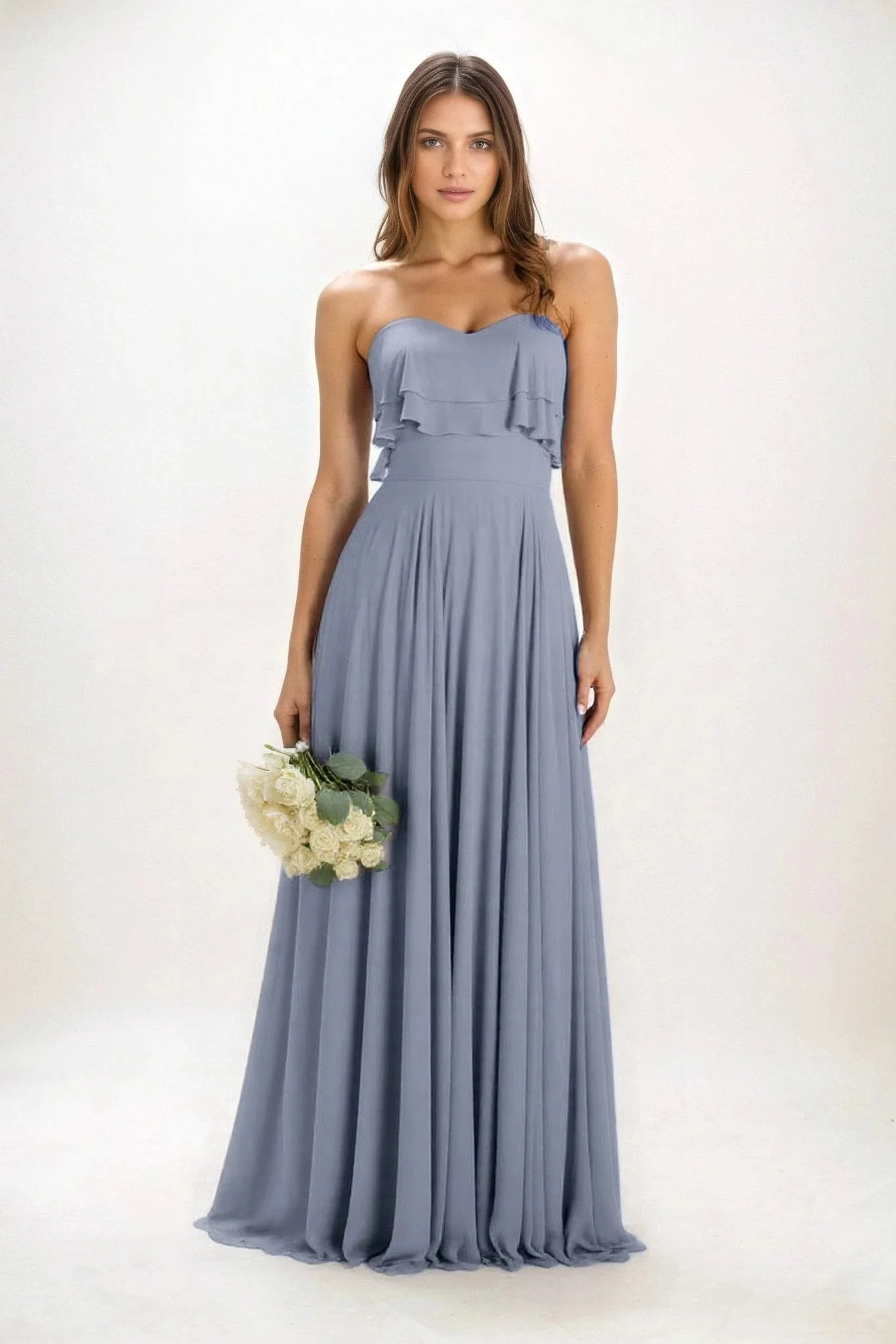 A-Line Maxi Chiffon Bridesmaid Dress