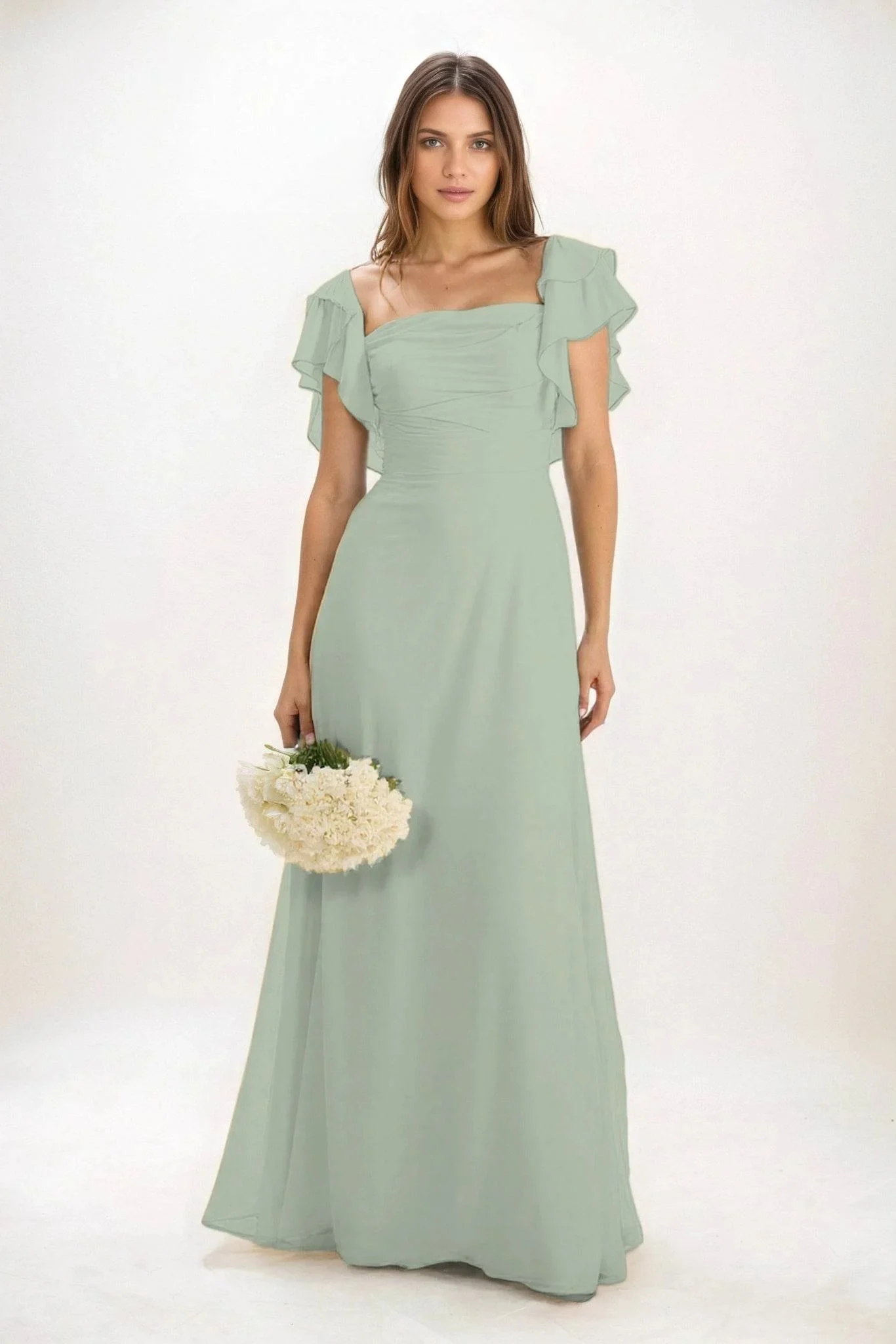 Cocomelody A-Line Maxi Chiffon Bridesmaid Dress