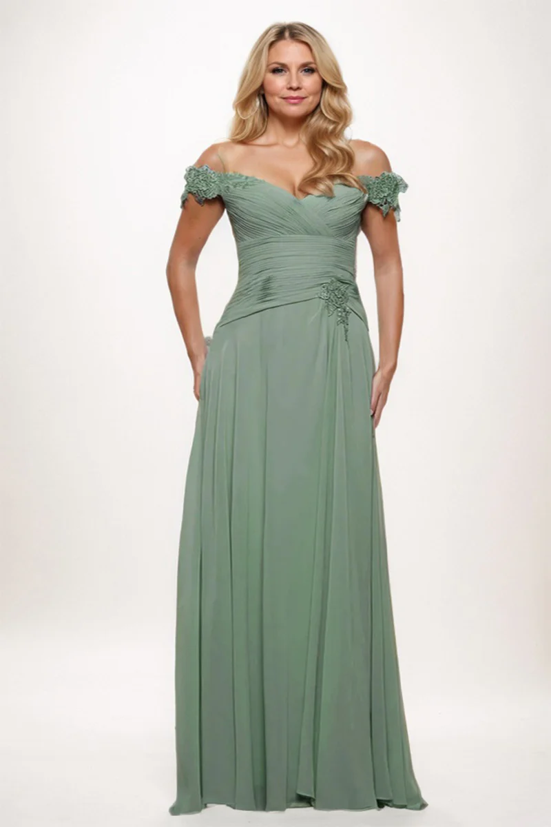 Cocomelody A-Line Maxi Chiffon Mother Dress