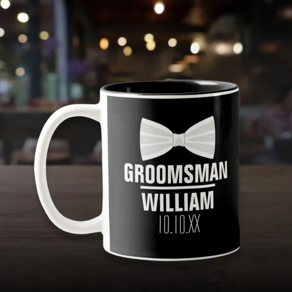 Custom Best Man Groomsman Wedding Two-Tone Coffee Mug