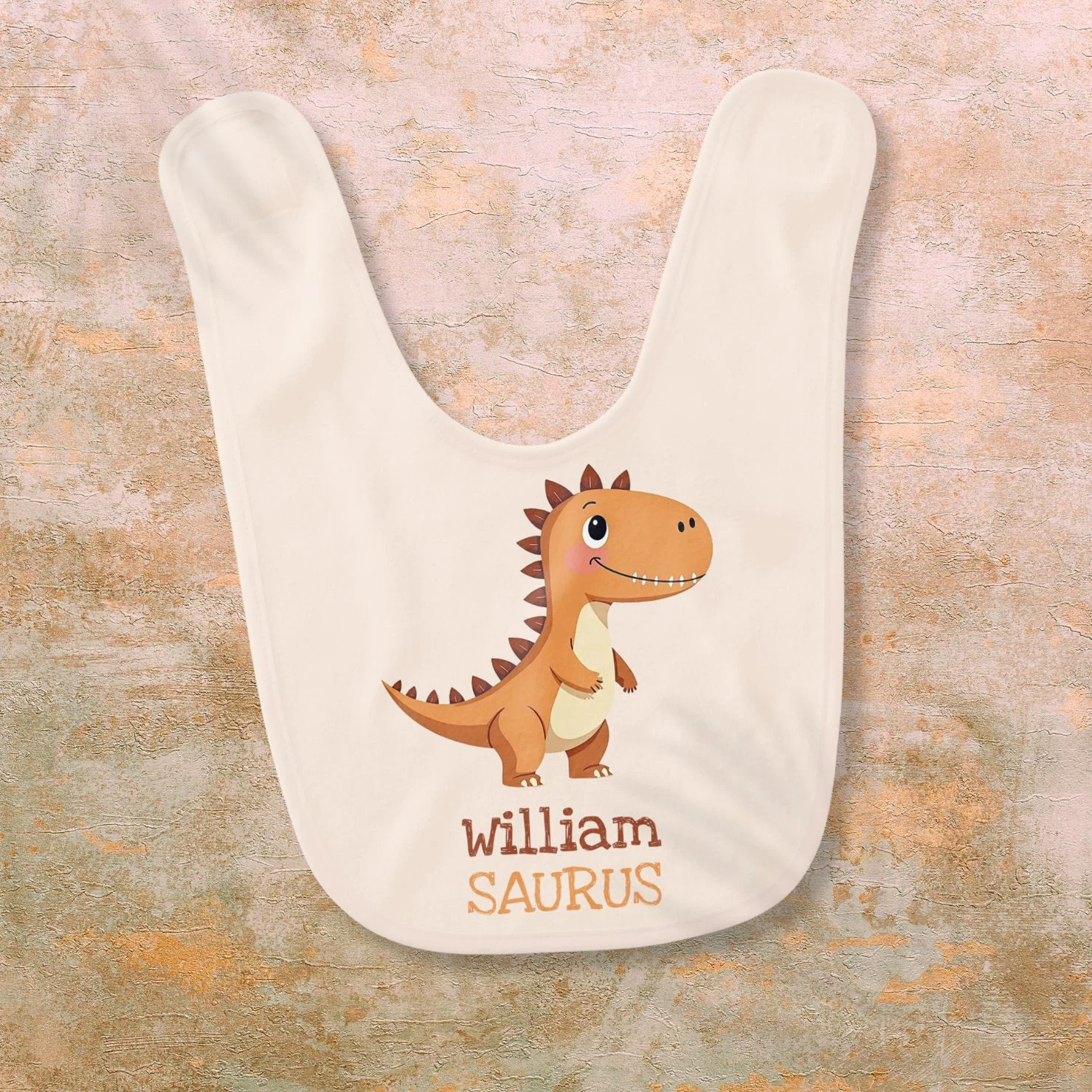 Cute Neutral Dinosaur Babysaurus Baby Bib