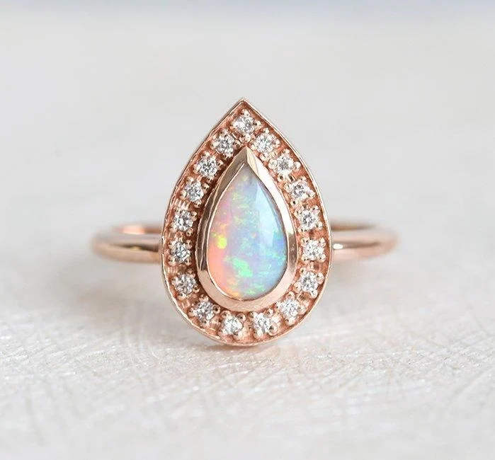 Capucinne Denise Opal Ring Rose Gold