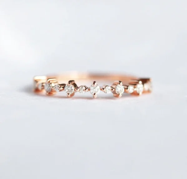 Capucinne Diamond Eternity Ring, Half Eternity Diamond Band