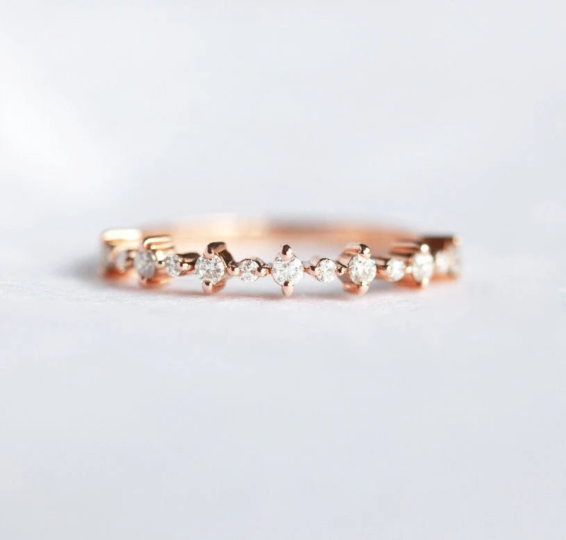 Capucinne Diamond Eternity Ring, Half Eternity Diamond Band