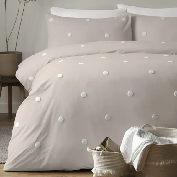 Wayfair Dot Garden Cotton Solid Colour Duvet Cover Set with Pillowcases