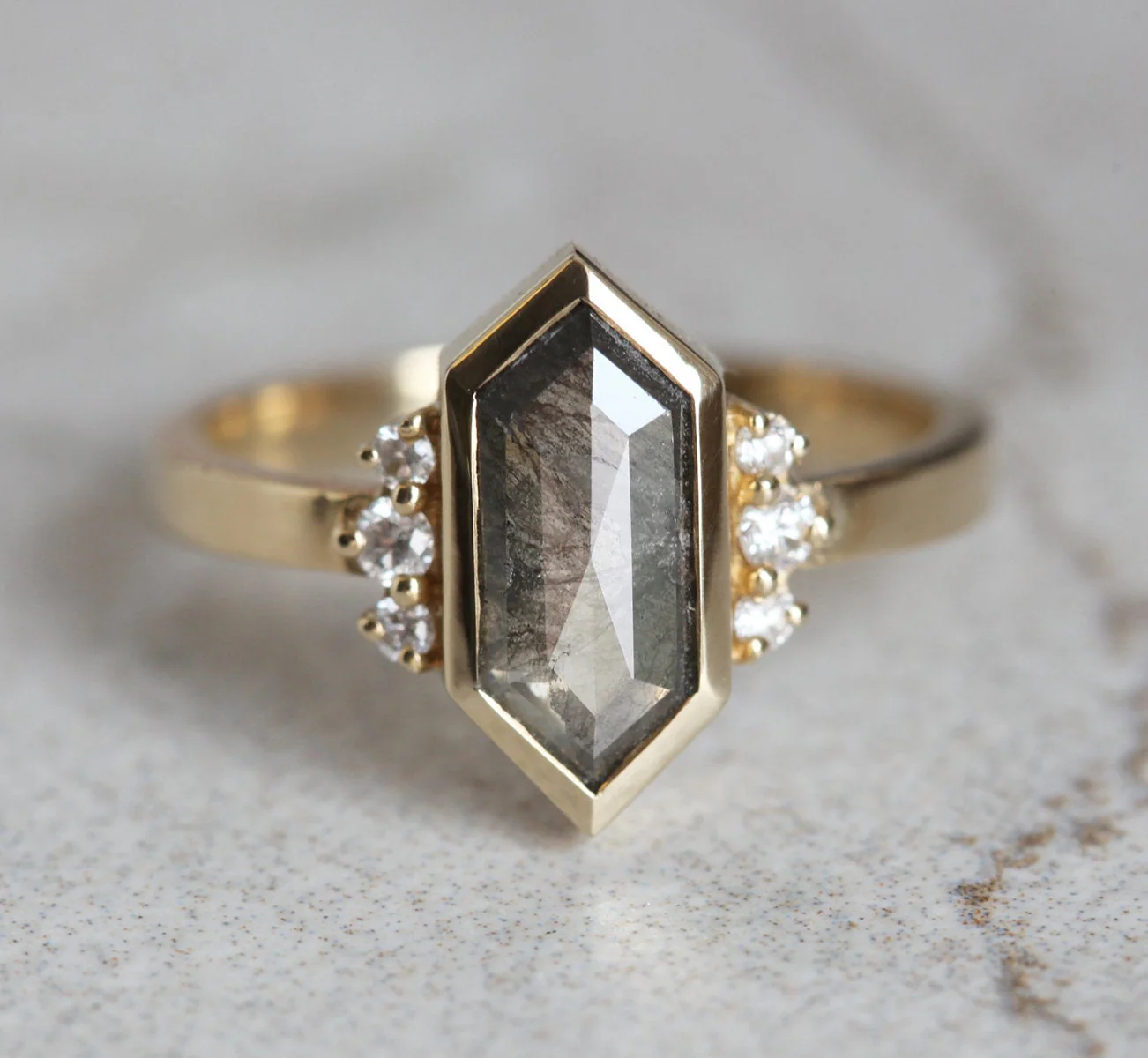 Capucinne Salt & Pepper Diamond Ring