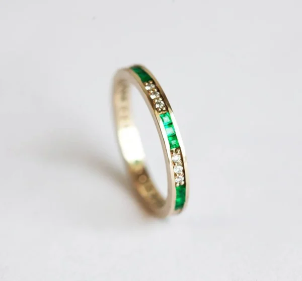 Capucinne Emerald Wedding Ring