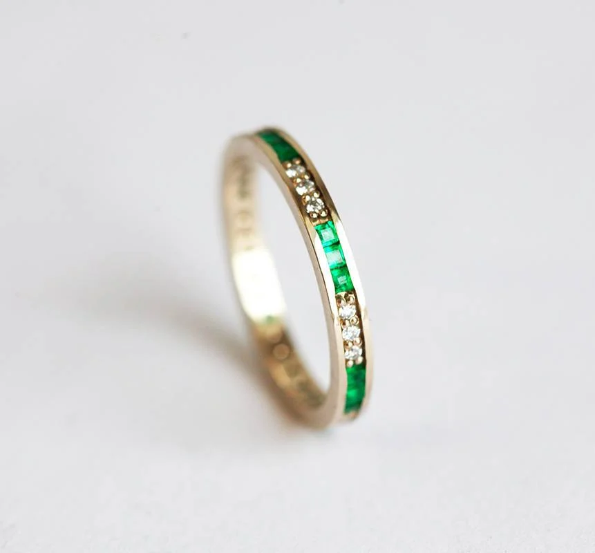 Capucinne Emerald Wedding Ring