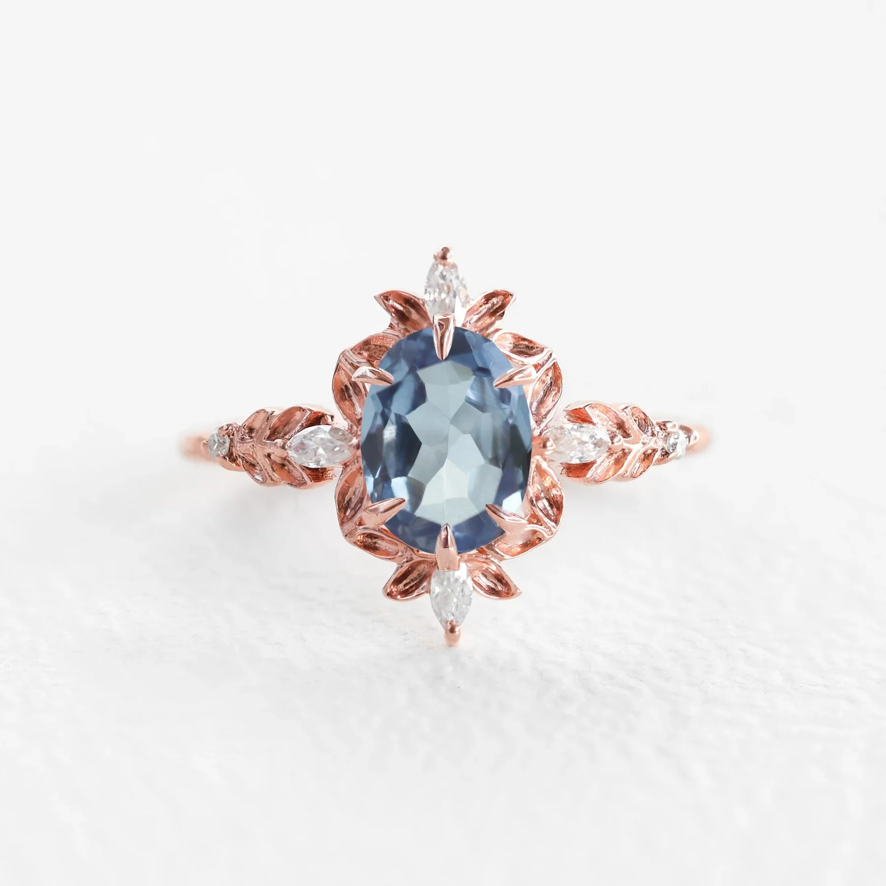 Enya Oval Blue Sapphire Engagement Ring