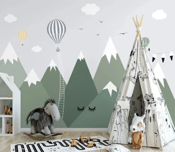 Wayfair Geometric Mountain Wall Mural