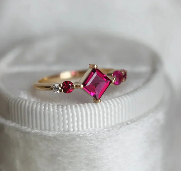 Capucinne Gigi Pink Tourmaline Ruby Cluster