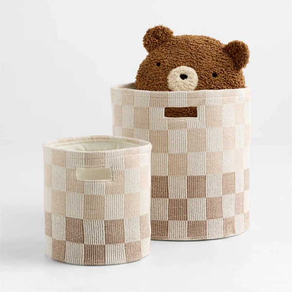 Crate & Barrel Hopscotch Checkerboard Shelf Storage Bin