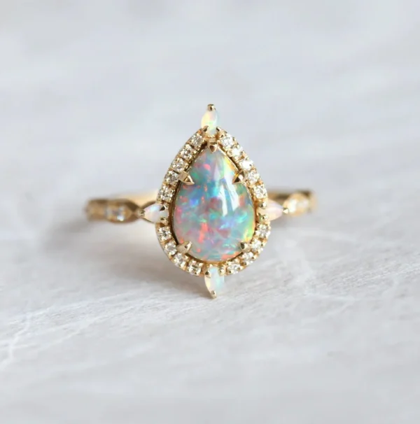 Capucinne Kathleen Pear Opal Ring