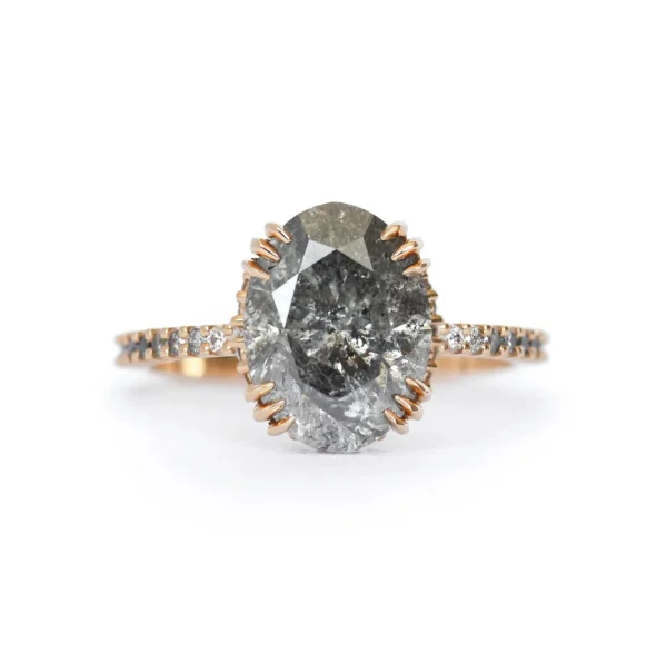 Capucinne Kayla Oval Salt and Pepper Diamond Ring