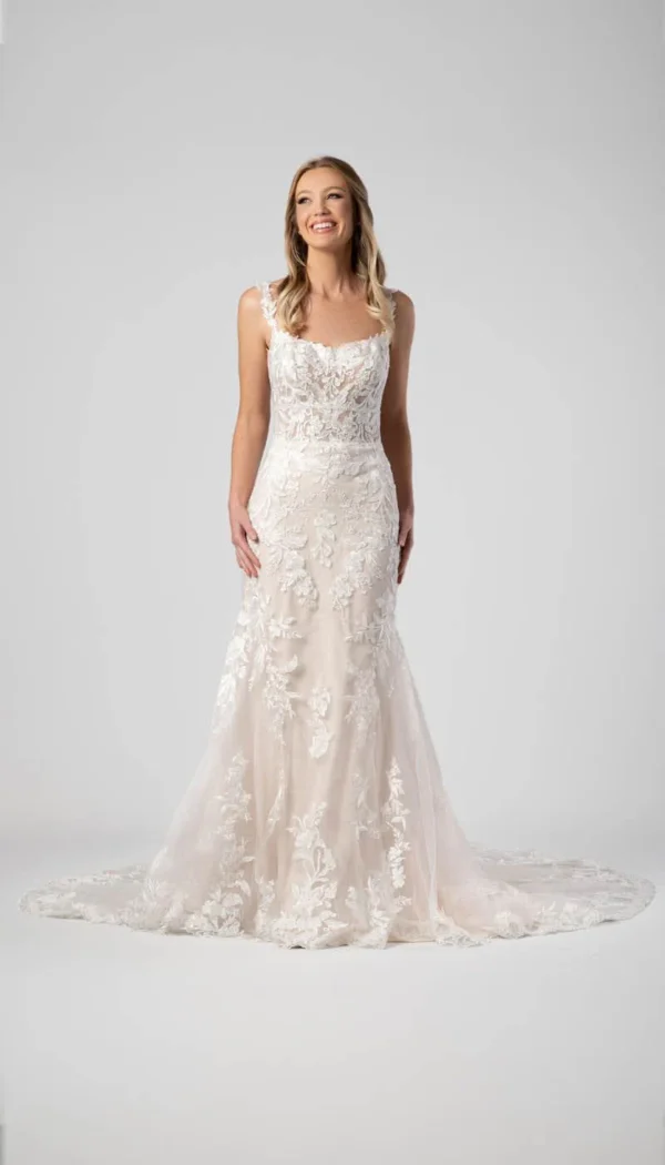 Kennedy Blue Lace Fit and Flare Wedding Dress