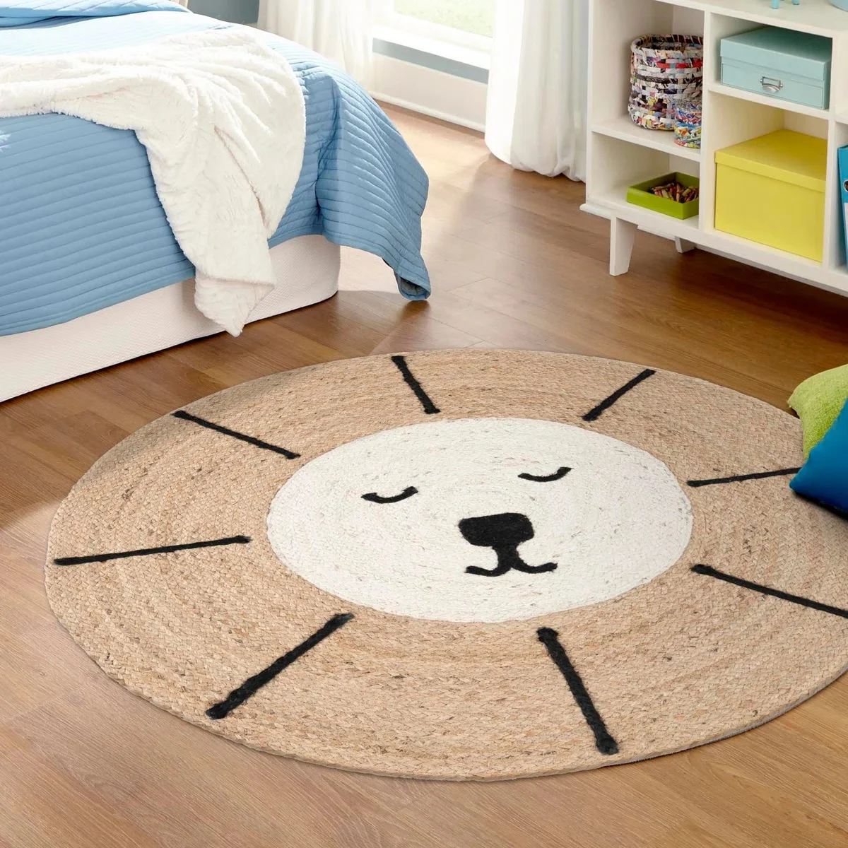 Wayfair Kids Braided Jute Lion Rug In Situ